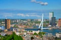 View of Rotterdam city and the Erasmus bridge