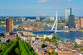 View of Rotterdam city and the Erasmus bridge Royalty Free Stock Photo