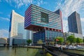 View of Rotterdam sityscape with modern architecture skyscrapers