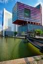 View of Rotterdam sityscape with modern architecture skyscrapers