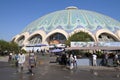 View of the round pavilion of the Chorsu food market, Tashkent