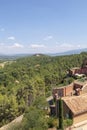 The small village of Roussillon. Landscape with houses in historic ocher town Roussillon, Provence, France Royalty Free Stock Photo