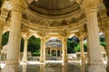 Architectural detail of Royal Gaitor Tumbas monument, Gaitor Ki Chhatriyan in Jaipur, India