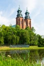 Gniezno Cathedral across pond