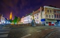 Night view over Brugge, Belgium