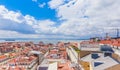 Rua Aurea and the Pombaline Downtown of Lisbon from the upper level terrace of Santa Just Lift, Lisbon, Portugal Royalty Free Stock Photo