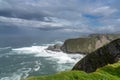 View of the rugged cliffs and coastline at Cabo Vidio in Asturias Royalty Free Stock Photo