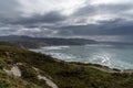 View of the rugged cliffs and coastline at Cabo Vidio in Asturias Royalty Free Stock Photo