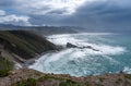 View of the rugged cliffs and coastline at Cabo Vidio in Asturias Royalty Free Stock Photo