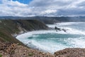 View of the rugged cliffs and coastline at Cabo Vidio in Asturias Royalty Free Stock Photo