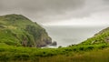 View of the rugged coast near the Valley of Rocks, in north Devon. Beautiful if bleak in bad weather. June 2021.