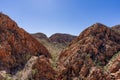 View of the rugged terrain on the Larapinta Trail at Standley Chasm