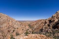 View of the rugged terrain on the Larapinta Trail at Standley Chasm Royalty Free Stock Photo