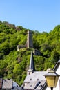 View at the ruin castle Monreal or Philippsburg in Monreal, Eifel Royalty Free Stock Photo