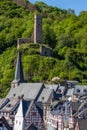 View at the ruin castle Monreal or Philippsburg in Monreal, Eifel Royalty Free Stock Photo