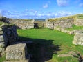 Hadrians Wall, Northumberland National Park, Ruined Stone Arch and Walls at Milecastle 37, Northern England, Great Britain Royalty Free Stock Photo