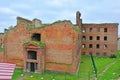 View of ruined IV prison case from Golovina tower in Fortress Oreshek near Shlisselburg, Russia