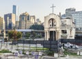 Ruined Saint Vincent church with Beirut Central District cityscape, Beirut, Lebanon Royalty Free Stock Photo