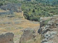 view of ruins of the ancient city of Tlos, Turkey. soft focus. copy space Royalty Free Stock Photo