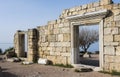 View of the ruins of the ancient Greek city of Chersonesos on the Black Sea shore on the Crimean Penisula Royalty Free Stock Photo