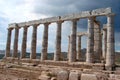 Cape Sounion on the southern coast of mainland Greece. 06. 20. 2014. Marine landscape from the cliff height of Cape Sounion, where Royalty Free Stock Photo