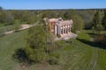 View of the ruins of the ancient Trinity Church. Leningrad region