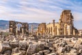 View at the ruins of Basilica building of ancient town Volubilis - Morocco Royalty Free Stock Photo