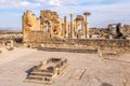 View at the ruins of Basilica building in ancient town Volubilis - Morocco Royalty Free Stock Photo