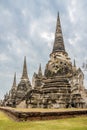 View at the ruins of Buddhist Temple Phra Si Sanphet in Ayutthaya, Thailand