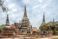 View at the ruins of Buddhist Temple Phra Si Sanphet in Ayutthaya, Thailand