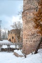 View of the ruins of the Cesis Castle. Latvia. The city of Cesis.