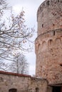 View of the ruins of the Cesis Castle. Latvia. The city of Cesis.