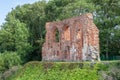 View of the ruins of the church in Trzesacz in Poland