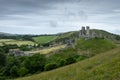 View of the ruins of Corfe Castle Royalty Free Stock Photo