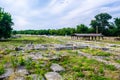 view of the ruins of the first bulgarian capital veliki preslav situated near shumen....IMAGE