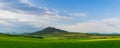 View of the ruins of the gothic Hazmburk castle. Panorama pictu