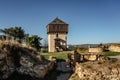 View of ruins of Hartenstejn castle in west Bohemia,Czech Republic.Late Gothic medieval castle situated on prominent hill.View of Royalty Free Stock Photo