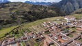 View of the ruins of the Inca temple of Chinchero in Cusco