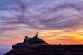 View of the ruins of Marcuello castle at sunset in Huesca, Spain Royalty Free Stock Photo