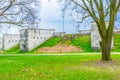 View of ruins of nazi sport stadium within the nsdap rally grounds in Nurnberg, Germany