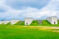 View of ruins of nazi sport stadium within the nsdap rally grounds in Nurnberg, Germany