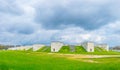 View of ruins of nazi sport stadium within the nsdap rally grounds in Nurnberg, Germany