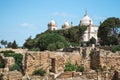View from ruins of punic district on Byrsa Hill on Saint Louis Cathedral in Carthage, Tunisia Royalty Free Stock Photo