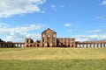 View of the ruins of the Ruzhany Palace in Belarus on a summer day