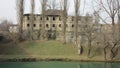 View of the ruins of the south side of old abandoned building of HQ command of the Turkish army from 1714 Royalty Free Stock Photo