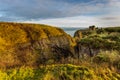 View of the ruins of the 13th century Dunnottar Castle, Stonehaven, Scotland Royalty Free Stock Photo