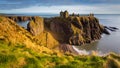 View of the ruins of the 13th century Dunnottar Castle, Stonehaven, Scotland Royalty Free Stock Photo