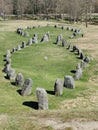 View of rune stones near Vasteras in Sweden