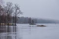 View of the Ruotsalainen Lake in winter scenery, Heinola, Finland. Royalty Free Stock Photo