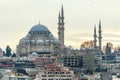 View of Rustem Pasha Mosque and Suleymaniye Mosque with surrounding buildings